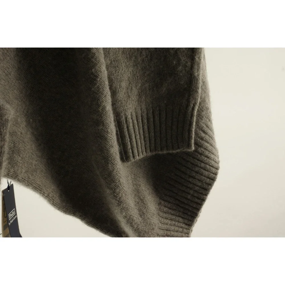 $398 Polo Ralph Lauren Wool Suede Elbow Patch Country Crew Sweater Mens 2XL Gray